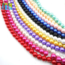 Fantaisie perles de verre rondes vives vendent brin